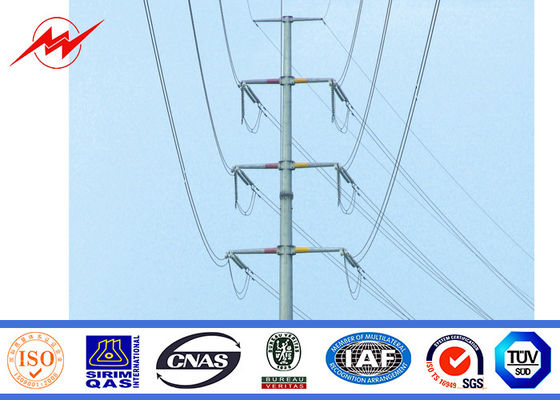 69KV 40FT HDG Steel Transmission Poles Galvanized For Philipine