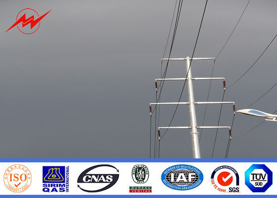 Hot Dip Galvanized Steel Pole For 11kv Electrical Overhead Line Project