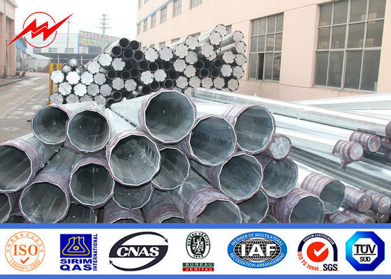 14m Outdoor 69kv Steel Transmission Poles Hot Dip Galvanization