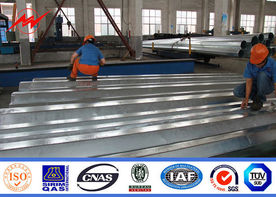 Durable Electric Galvanized Steel Pole Power Line Pole With Double Circuit