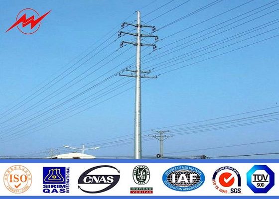 Galvanized Steel Poles 12m Utility Power Poles For Power Distribution Equipment