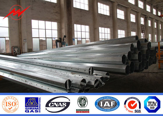 S500MC 11m Steel Utility Pole / Tubular Pole For 115kv Transmission Distribution Line