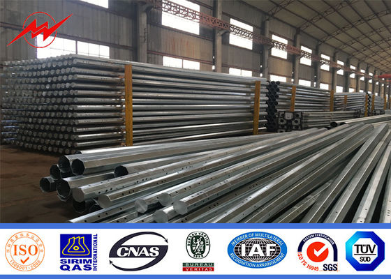 African Bitumen 20 M Double Circuit Galvanized Steel Power Pole 10 KV - 550 KV