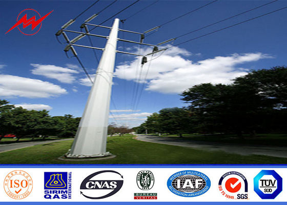Tapered Two Section Steel Electrical Utility Poles ASTM A123 Galvanization Standard
