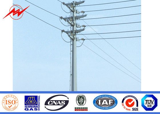 220 KV 16M Power Distribution Steel Transmission Poles AWS D1.1 Multi Sided Bitumen
