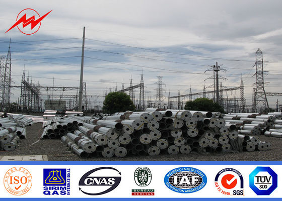 220 KV 16M Power Distribution Steel Transmission Poles AWS D1.1 Multi Sided Bitumen