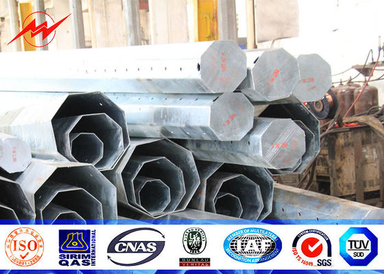 Octagonal Shape Galvanized Steel Electric Pole 10M 5KN Load Steel Transmission Poles