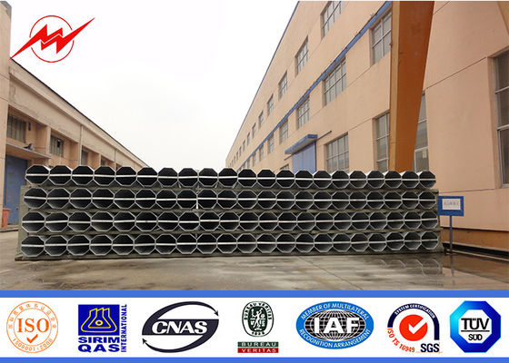 Conical 5mm Steel Transmission Poles 17m Height Three Sections 510kg Load Bitumen