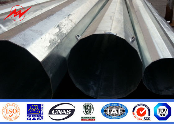 Bitumen Diameter 100 - 300 17M Electric Galvanized Steel Pole with Cross Arm