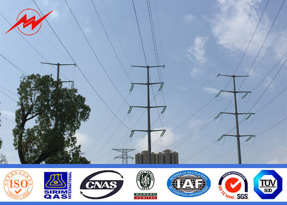 Outside 25m 20KN Transmission Line Poles With Channel Steel 30 M /S Wind Speed