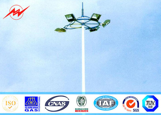 Octagonal Stadium Football High Mast Tower Light Pole Custom 30M For Seaport