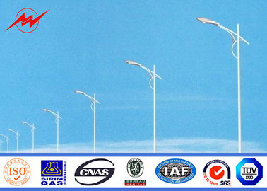 Cột đèn đường hình bát giác 5m đến 15m với cánh tay cong gấp đôi đường kính 60mm