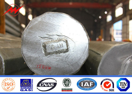 Dodecagonal 69KV Galvanized Tubular Steel Pole 95FT AWS D1.1 For Philippine