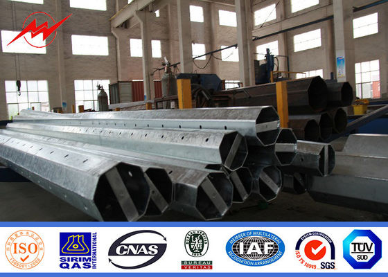 Galvanization Surface Steel Power Poles For 69kv Transmission Line Project