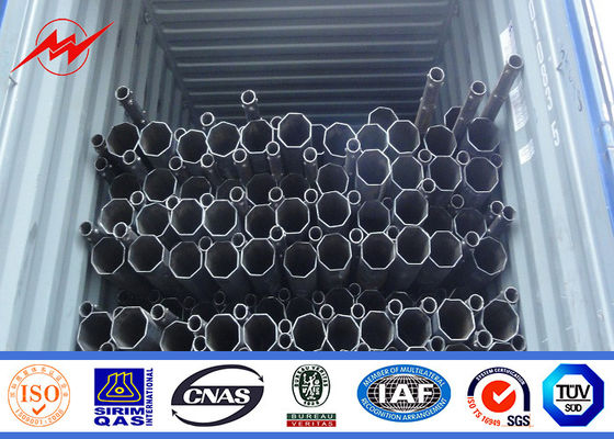 15M Bitumen Burial Type Galvanised Steel Tubular Pole For Transmission Poles