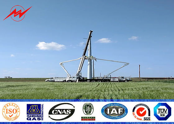 Cột thép galvanized cho đường truyền 33KV với lỗ khe cho chốt neo