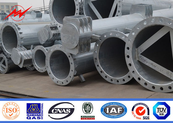 220KV 12.8m 12 KN Electrical Power Pole , Durable Transmission Line Poles