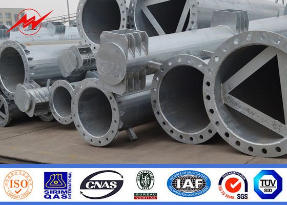 Transmission Line Galvanized Electrical Power Pole with Yield strength 450 Mpa