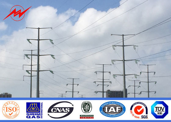 132KV 16m Galvanized Steel Pole 8m - 16m Utility Steel Pole For Transmission Line