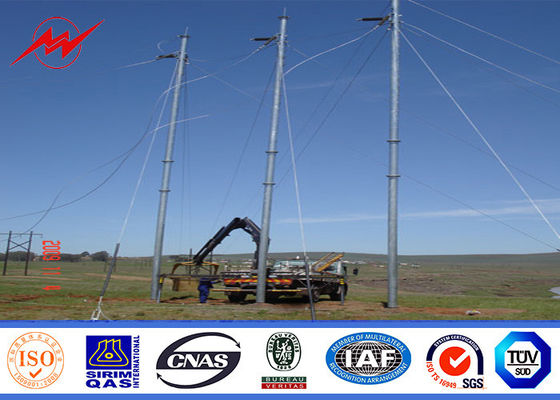 95FT NGCP Philippines Hot Dip Galvanization Steel Power Poles AWS D 1.1