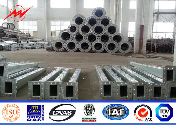 36M High Tension 8mm Thickness Steel Tubular Power Pole For Electricity distribution