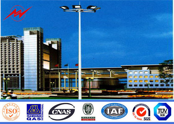 45M Galvanized Octagonal High Mast Light Pole Platform 80 nos LED Light For Stadium