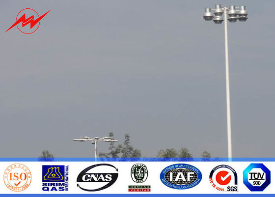 4 Sections 10mm 40M HDG High Mast Light Pole with 55 Lamps Wind Speed 30m/s