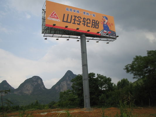 Thép mạ kẽm Nhiều màu Roadside Outdoor Billboard Quảng cáo Quảng cáo chiều cao 3M