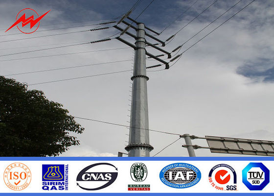 34m 320 kv NGCP Hot Dip Galvanizing Steel Electrical Utility Poles For Bidder