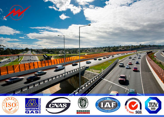 Nóng nhúng mạ kẽm ngoài trời chiếu sáng đường phố cực 5m đến 8m với đôi cong cánh tay