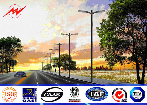 Nóng nhúng mạ kẽm ngoài trời chiếu sáng đường phố cực 5m đến 8m với đôi cong cánh tay