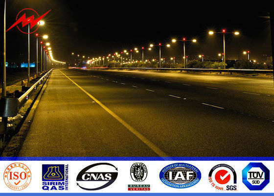 Nóng nhúng mạ kẽm ngoài trời chiếu sáng đường phố cực 5m đến 8m với đôi cong cánh tay