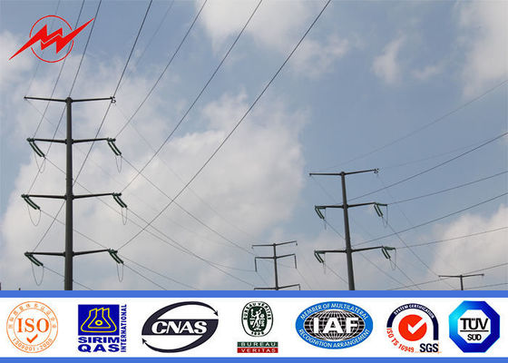 Đa giác 80ft 69kv Cáp điện phân phối bằng kim loại với Cấu trúc Mast Galvanized