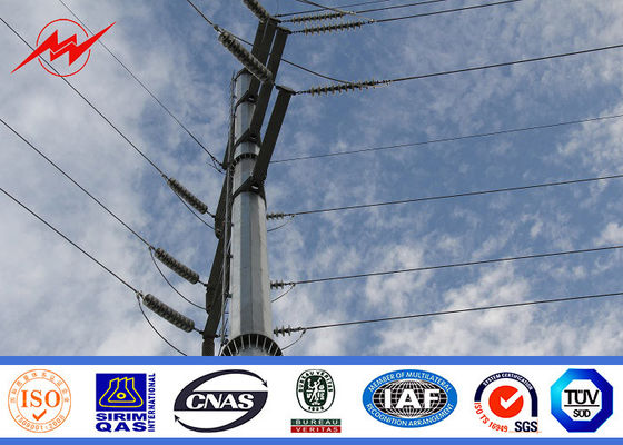 Đa giác 80ft 69kv Cáp điện phân phối bằng kim loại với Cấu trúc Mast Galvanized