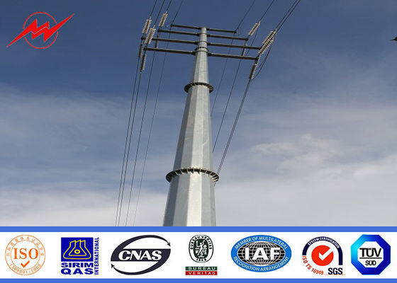 Thép ống Mast Điện Thép ống Đường dây truyền tải Cực Tower Với thiết bị điện