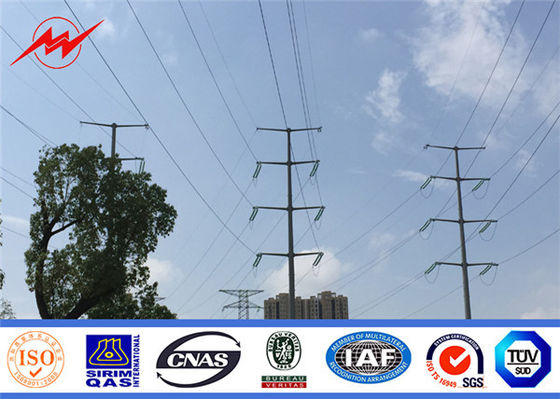 Các cột thép mạ kẽm 110KV hình nón / đa giác cho đường dây truyền tải điện
