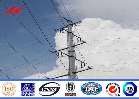 110 Kv 40M 33kv thép mạ kẽm điện ống cực cho đường dây truyền tải điện