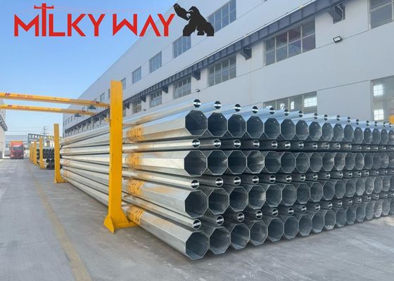 Tháp Đơn Cực Bát Giác Mạ Kẽm 50ft để Phân Phối Truyền Thông