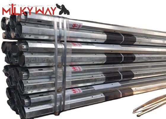 Đường cột điện bằng thép galvanized nóng với FRP 3.8mm 7.2mm Độ dày 9m 11m Chiều dài Malaysia tiêu chuẩn