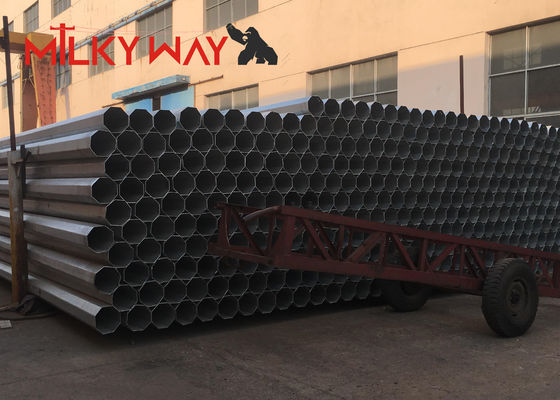 12m Gr65 Thép điện tám góc cột tiện ích với Hot Dip Ống phủ cho truyền điện