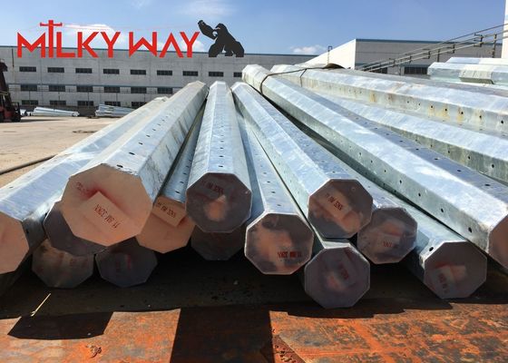 Cột điện thép mạ kẽm 15m hình bát giác, dày 2.75mm
