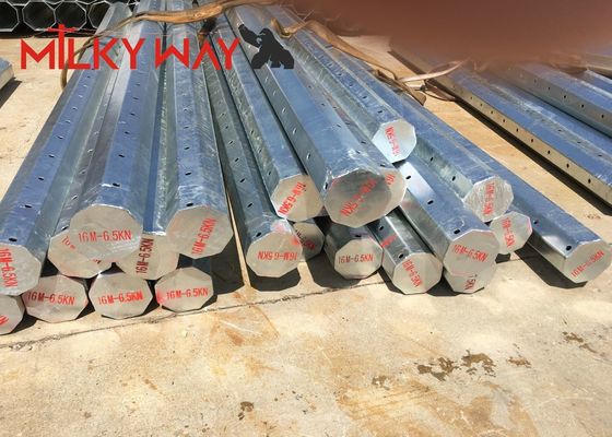 138KV Galvanized Steel Pole with Q235B/A36 Material and 8 Grade Earthquake Resistance for Electricity Distribution