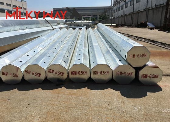 12m Gr65 Thép điện tám góc cột tiện ích với Hot Dip Ống phủ cho truyền điện