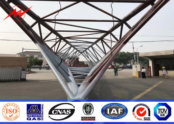 Truyền thông Liên lạc Thép Mono Cực Viễn thông Ba Chân Tháp Với 86 Tiêu chuẩn Galvanization
