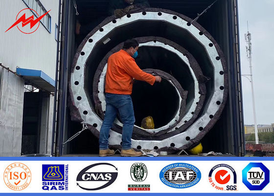 Philippines NGCP Tháp điện truyền thống Mono Cực 27m Loại mặt bích