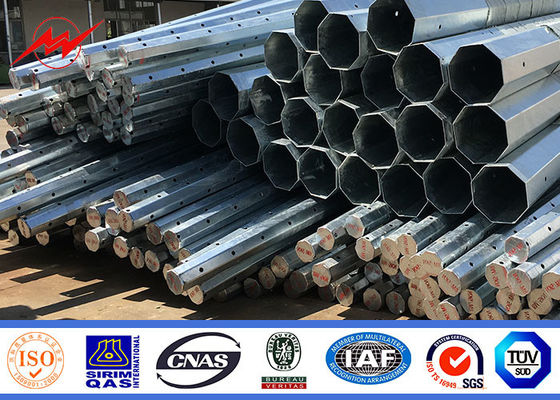 8m 16m Châu Phi Cực bên ngoài Đường dây điện Cực thép với cường độ năng suất nhỏ nhất 500Mpa