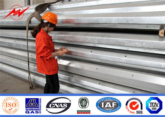 Chiều cao 9m Cột lưới điện AWS D1.1 Cực điện bằng thép