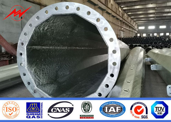 11,9m 12m 15m 16m Cực điện bằng thép mạ kẽm để truyền tải