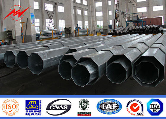 ASTM A572 GR50 Cột thép hình ống 15m 16m cho dự án đường dây phân phối điện