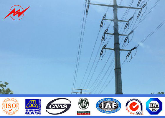 Cột thép mạ kẽm 12m Columniform Tốc độ gió 160km / giờ 30m / S